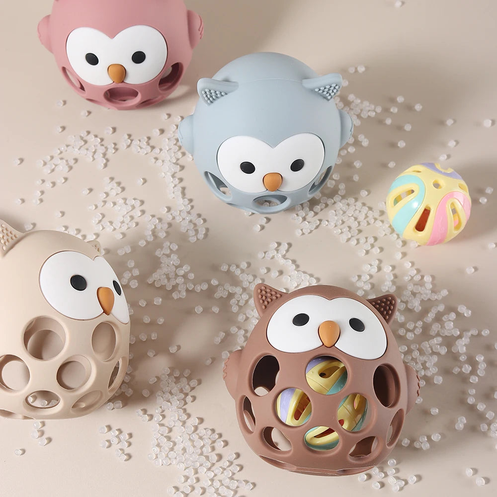MOONPIE™ Mordedor Sensorial de Silicona – Diseño de Búho para Bebés