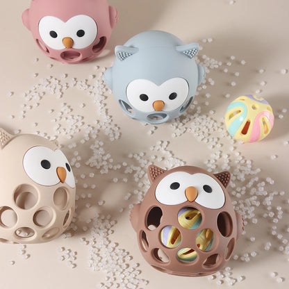 MOONPIE™ Mordedor Sensorial de Silicona – Diseño de Búho para Bebés